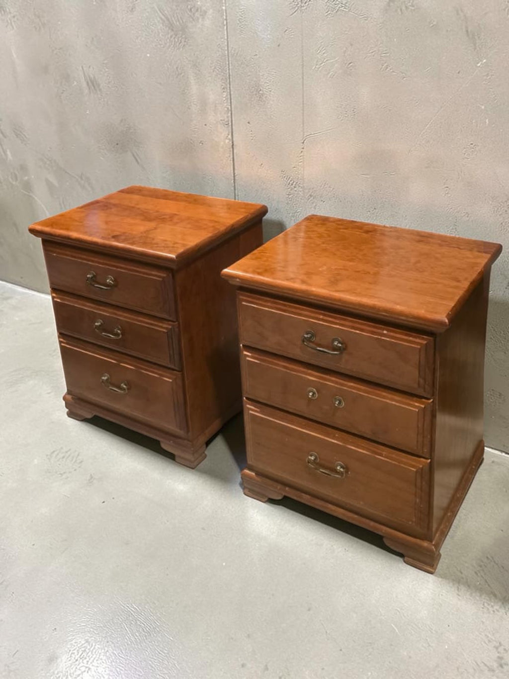 Pair Of Traditional SOLID Wood 3 Drawer Nightstands (Priced Each)