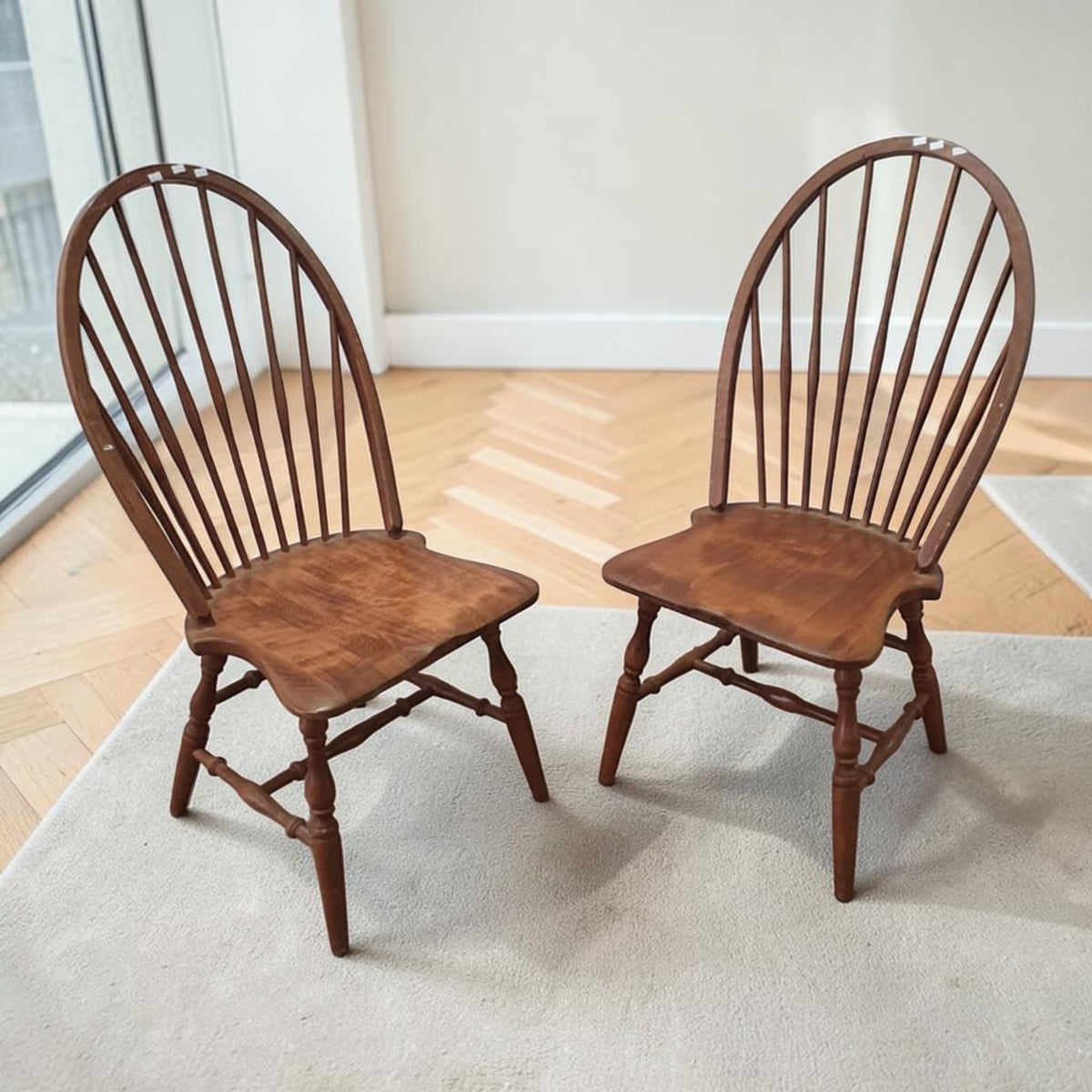 Pair Of Yugoslavian Beech Windsor Style Chairs