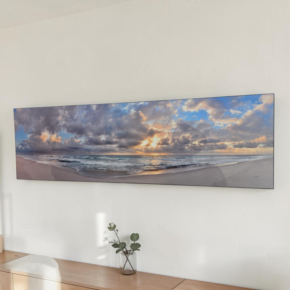 Panoramic Coastal Canvas Wall Art (Dimensions: 47x152)