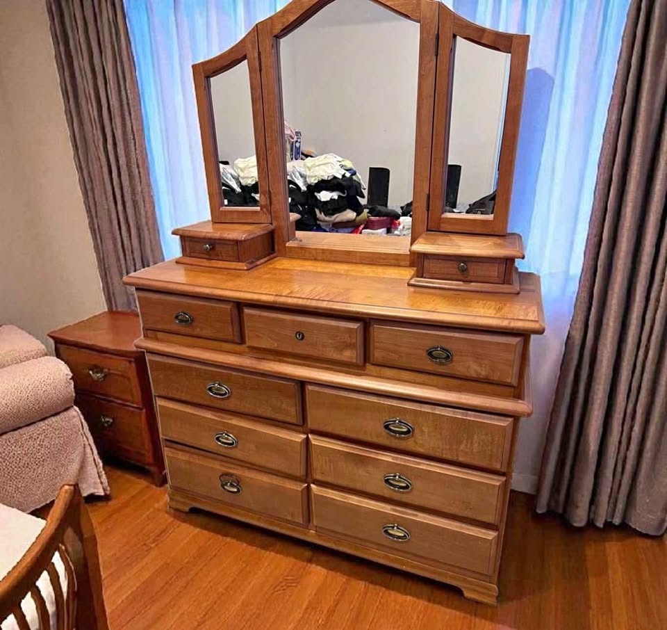 Parker Dresser with Matching Side Tables – Retro Bedroom Set Sydney