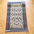 Persian-Style Floral Runner Rug In Beige With Navy Blue (Dimensions 140 X 80cm)