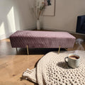 Pink Velvet Ottoman Bench