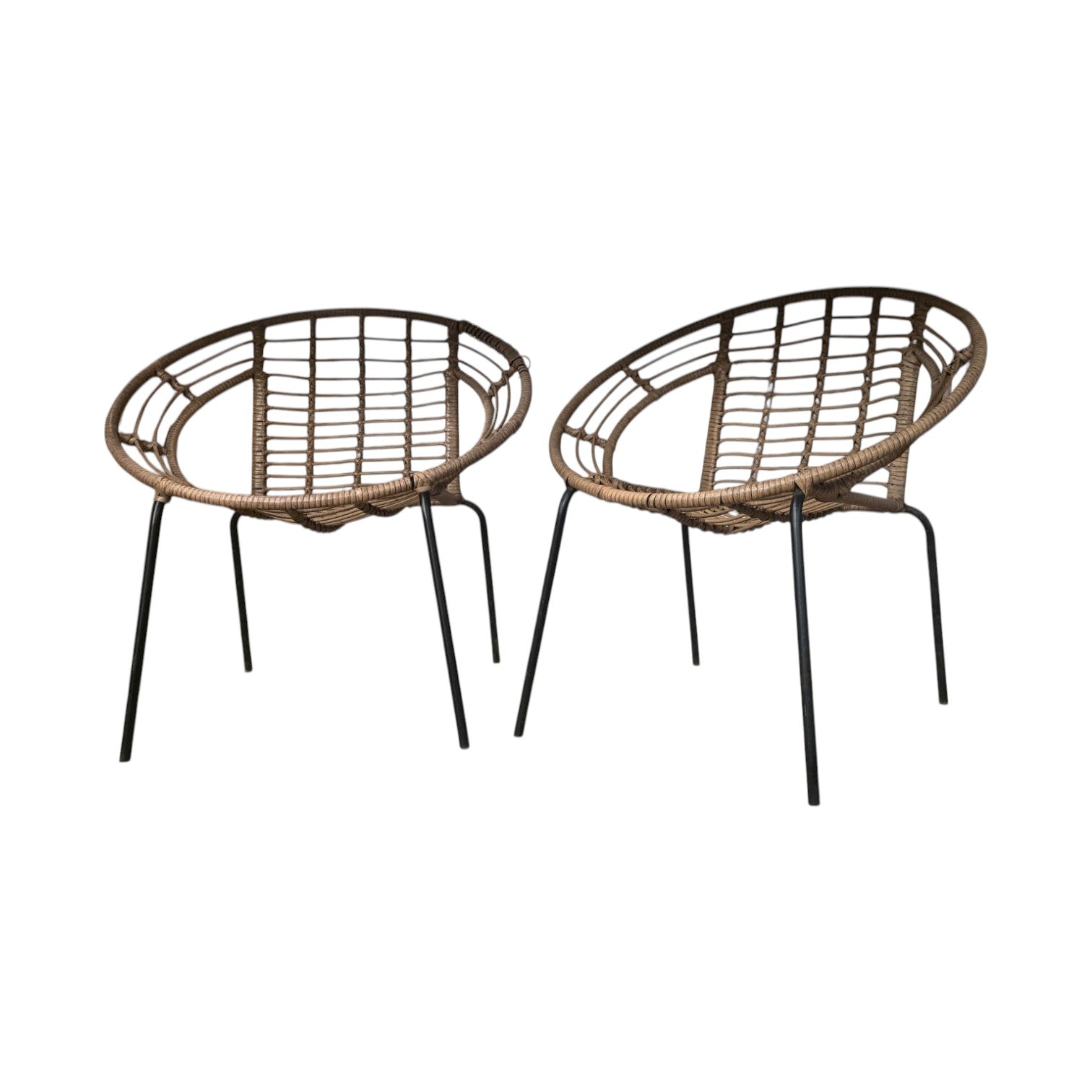 Rattan Wicker Saucer Lounge Chairs X2 (Prices Each)