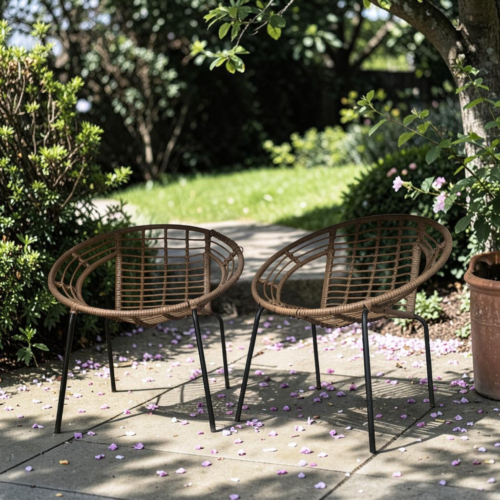 Rattan Wicker Saucer Lounge Chairs X2 (Prices Each)