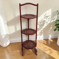 Red Lacquered Wood Japanese Three-Tier Folding Cake Stand (Dimensions: H28cm)