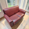 Red Leather Classic Two-Seater Sofa