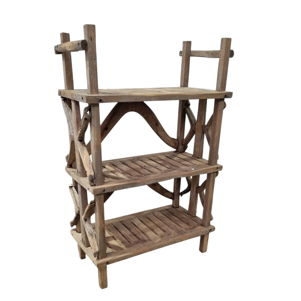 Rustic Freestanding Teak Shelf