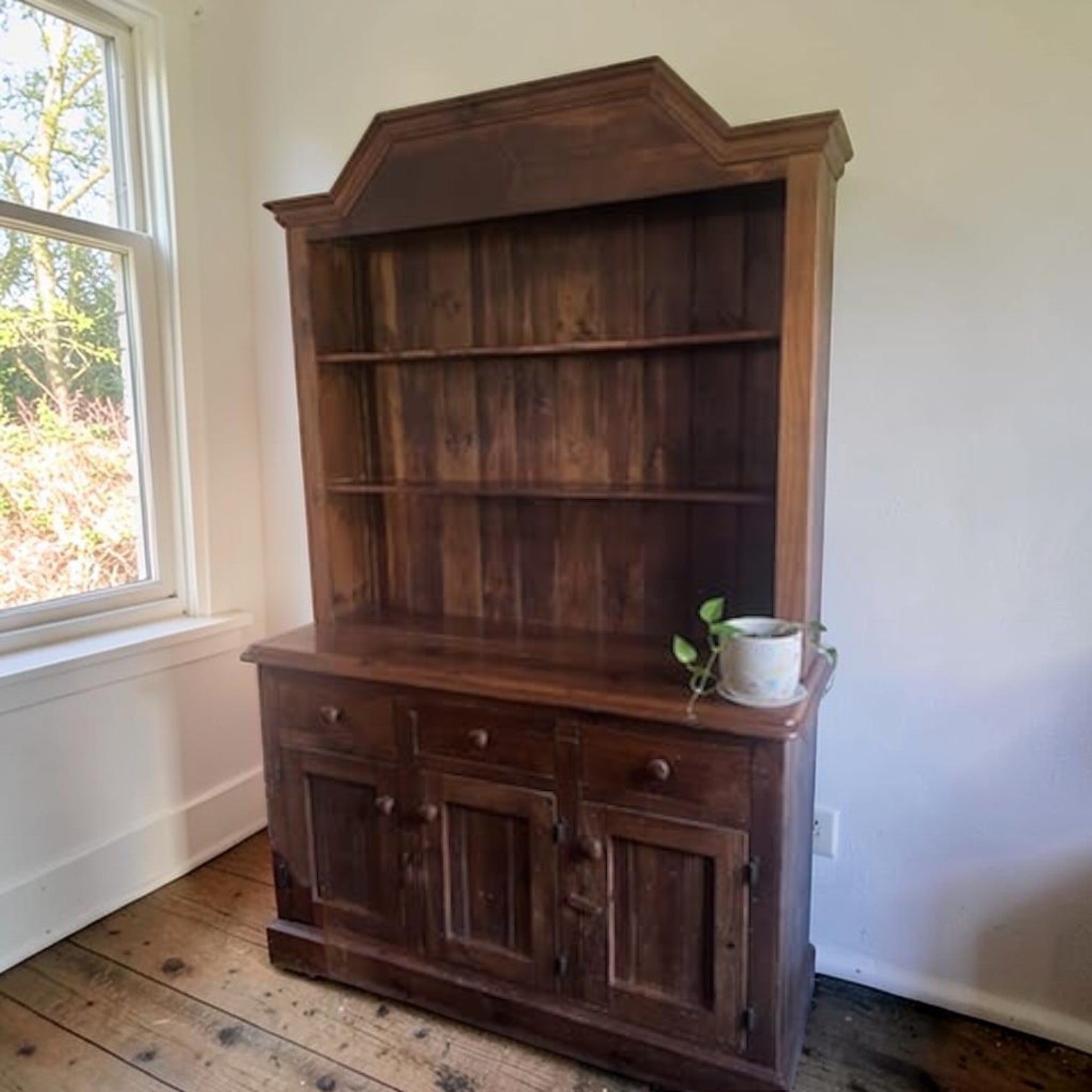 Rustic SOLID Pine Low Bookcase