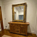 Rustic Timber Sideboard With Gold Antique Style Mirror