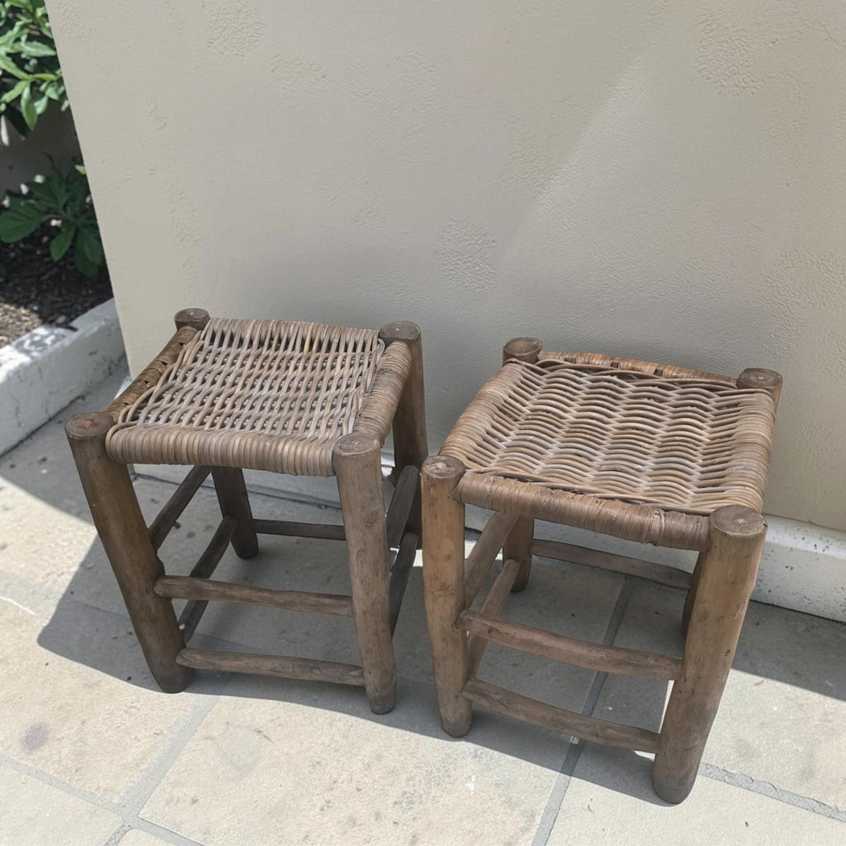 Rustic Wooden Low Stools X3 Available - Priced Each