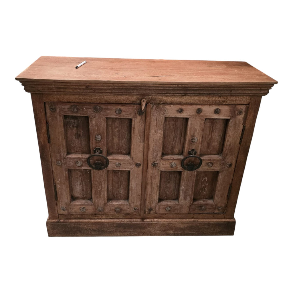 Rustic Wooden Storage Cabinet (Dimensions: 94x114x42)