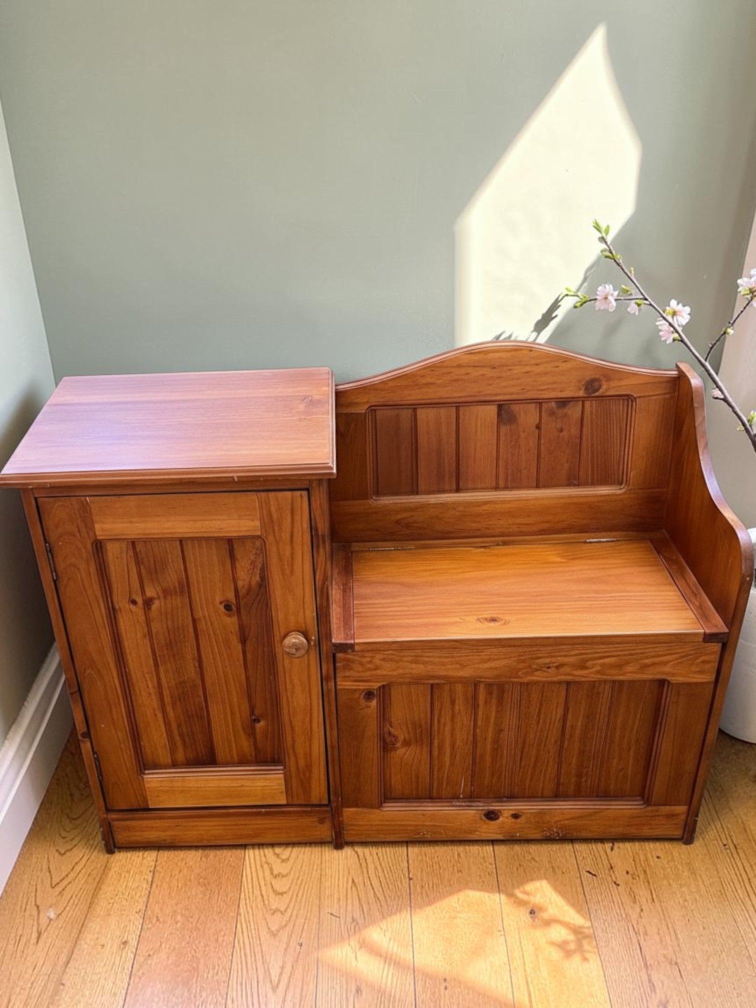 SOLID Pine Combination Telephone Bench
