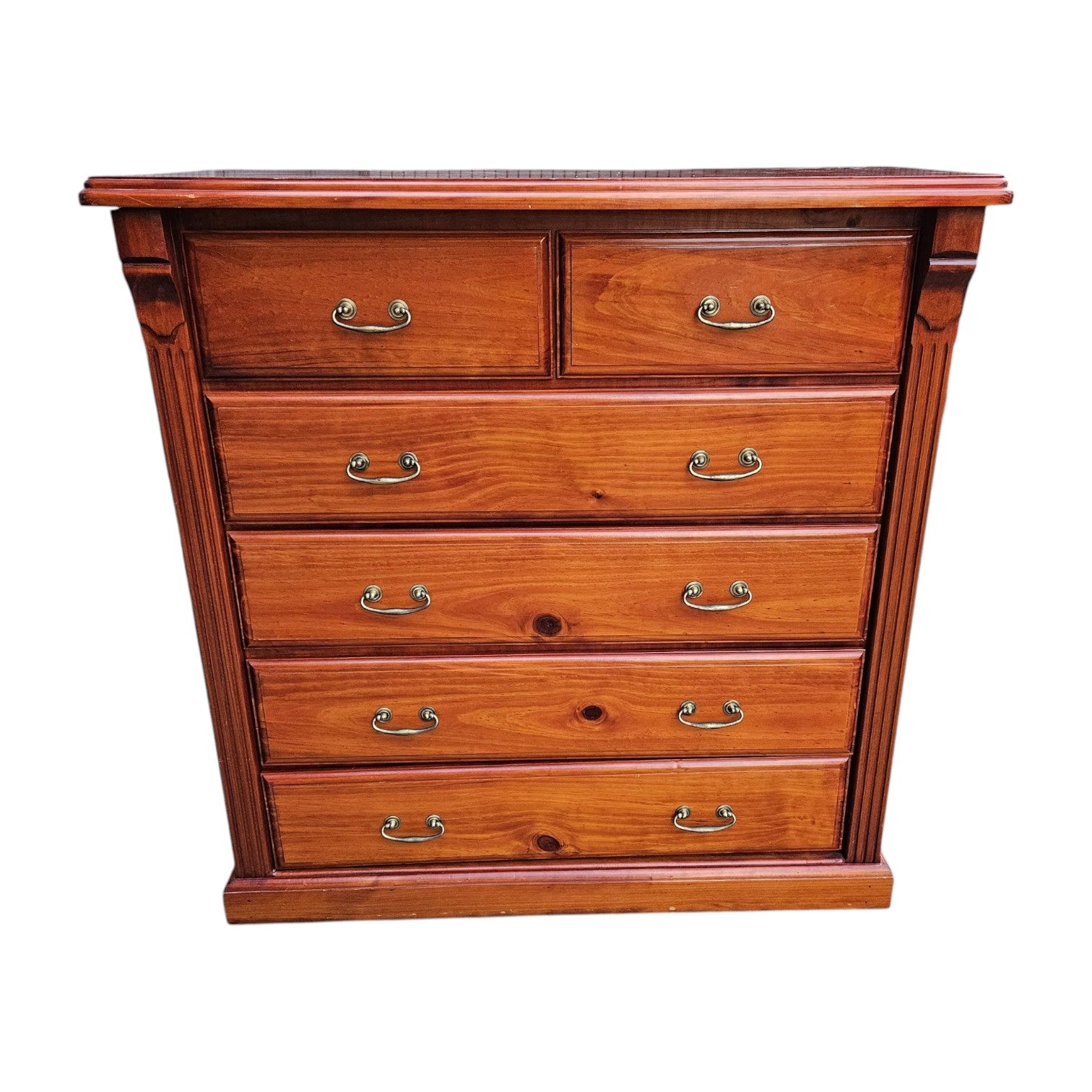 SOLID Timber Tallboy Chest Of Drawers (Dimensions: 113x110x50)