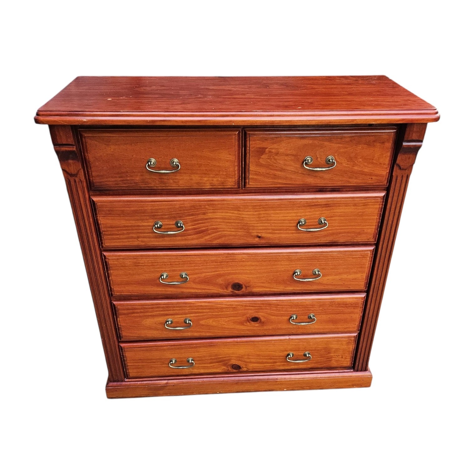 SOLID Timber Tallboy Chest Of Drawers (Dimensions: 113x110x50)