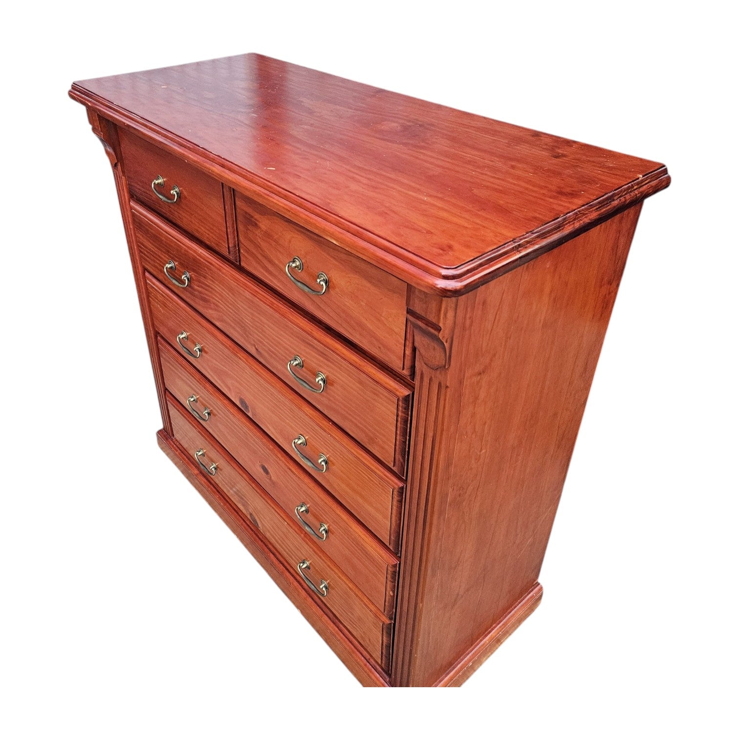 SOLID Timber Tallboy Chest Of Drawers (Dimensions: 113x110x50)