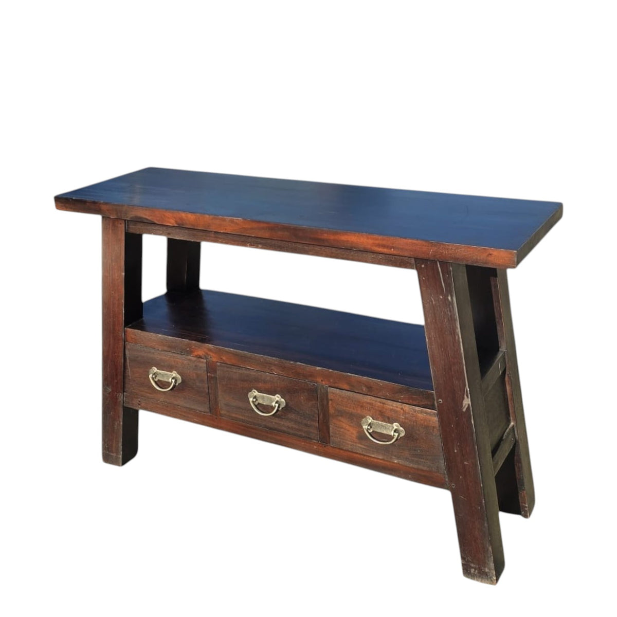 SOLID Wood 3 Drawer Sofa/Hall Table (Dimensions: 77x115x37)