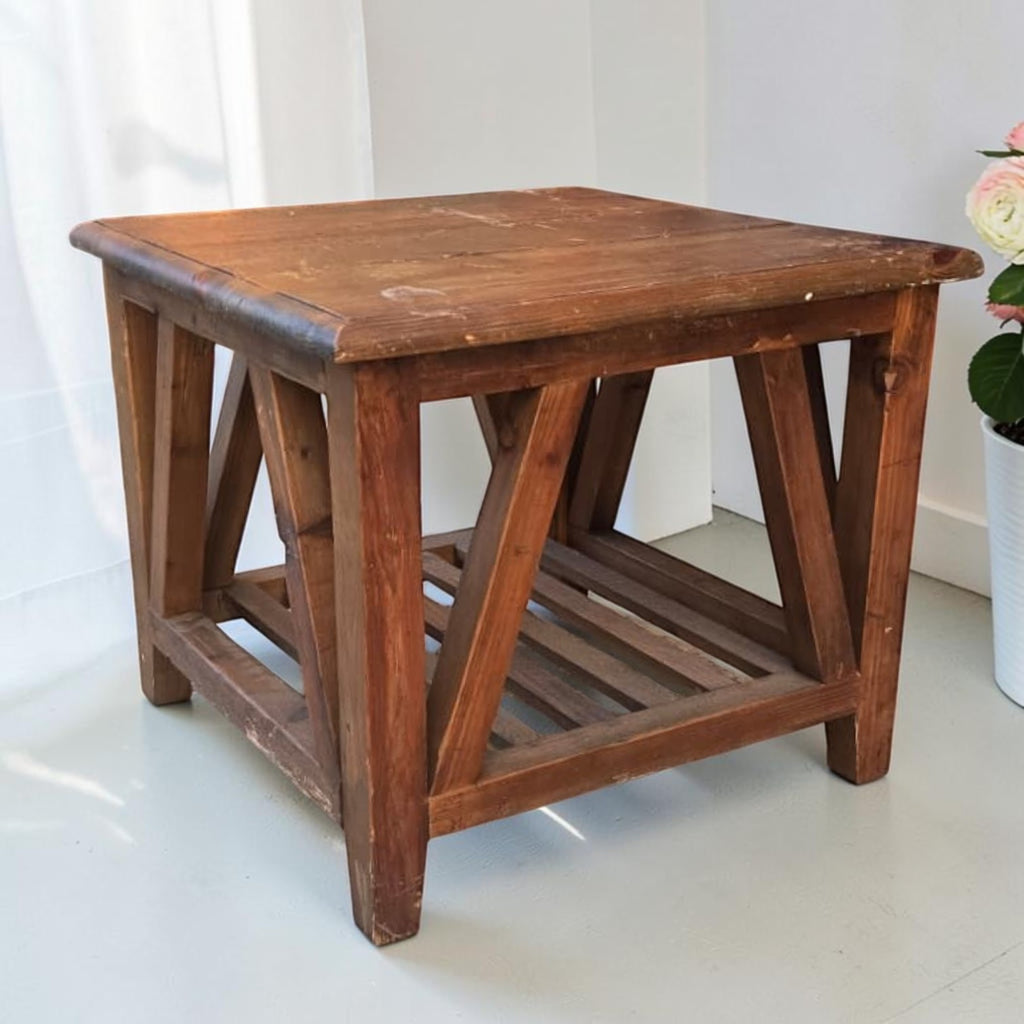 SOLID Wood Side Table (Dimensions: 50x60x60) (Priced Each)