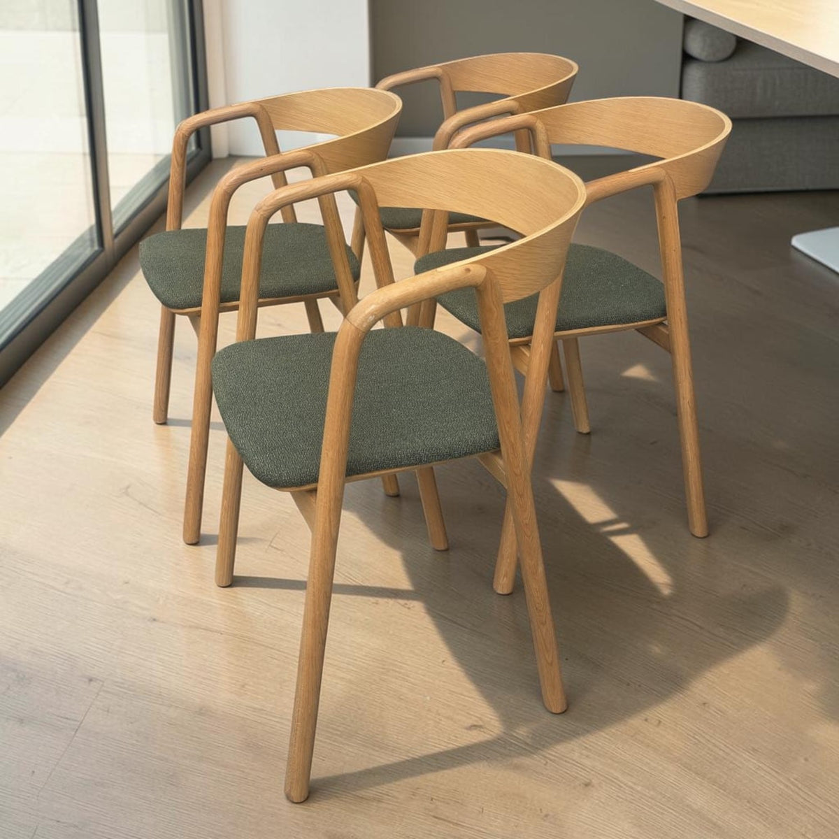 Scandinavian-Style Curved Armchairs X2 (Dimensions: H(To Top Of Chair)78 W 53)