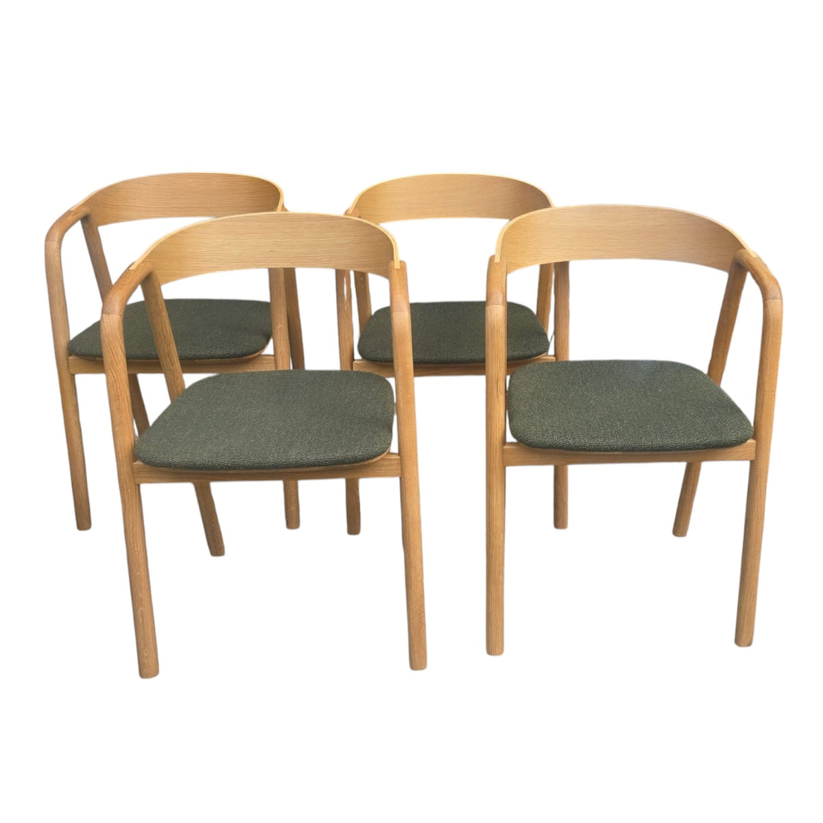 Scandinavian-Style Curved Armchairs X2 (Dimensions: H(To Top Of Chair)78 W 53)