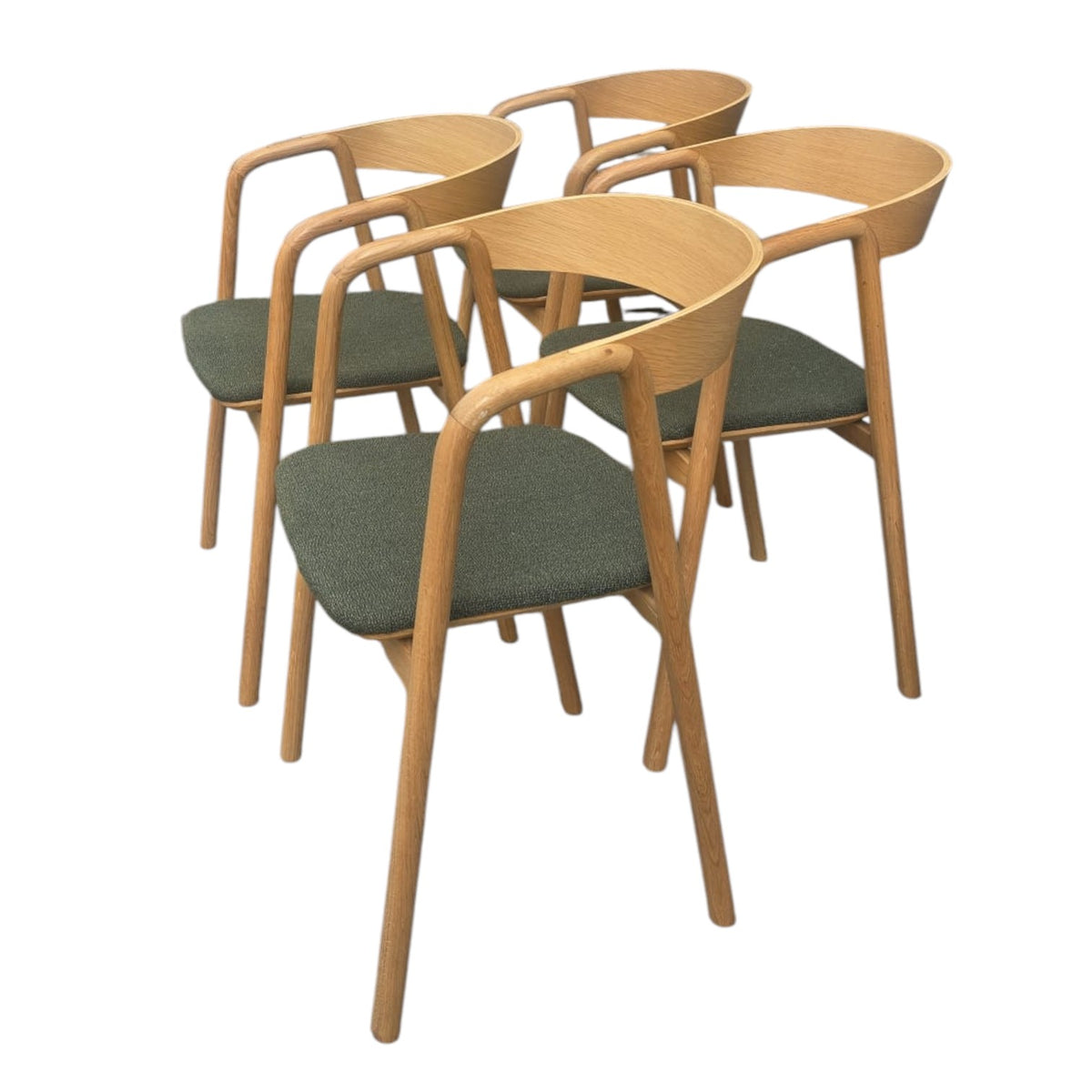 Scandinavian-Style Curved Armchairs X2 (Dimensions: H(To Top Of Chair)78 W 53)