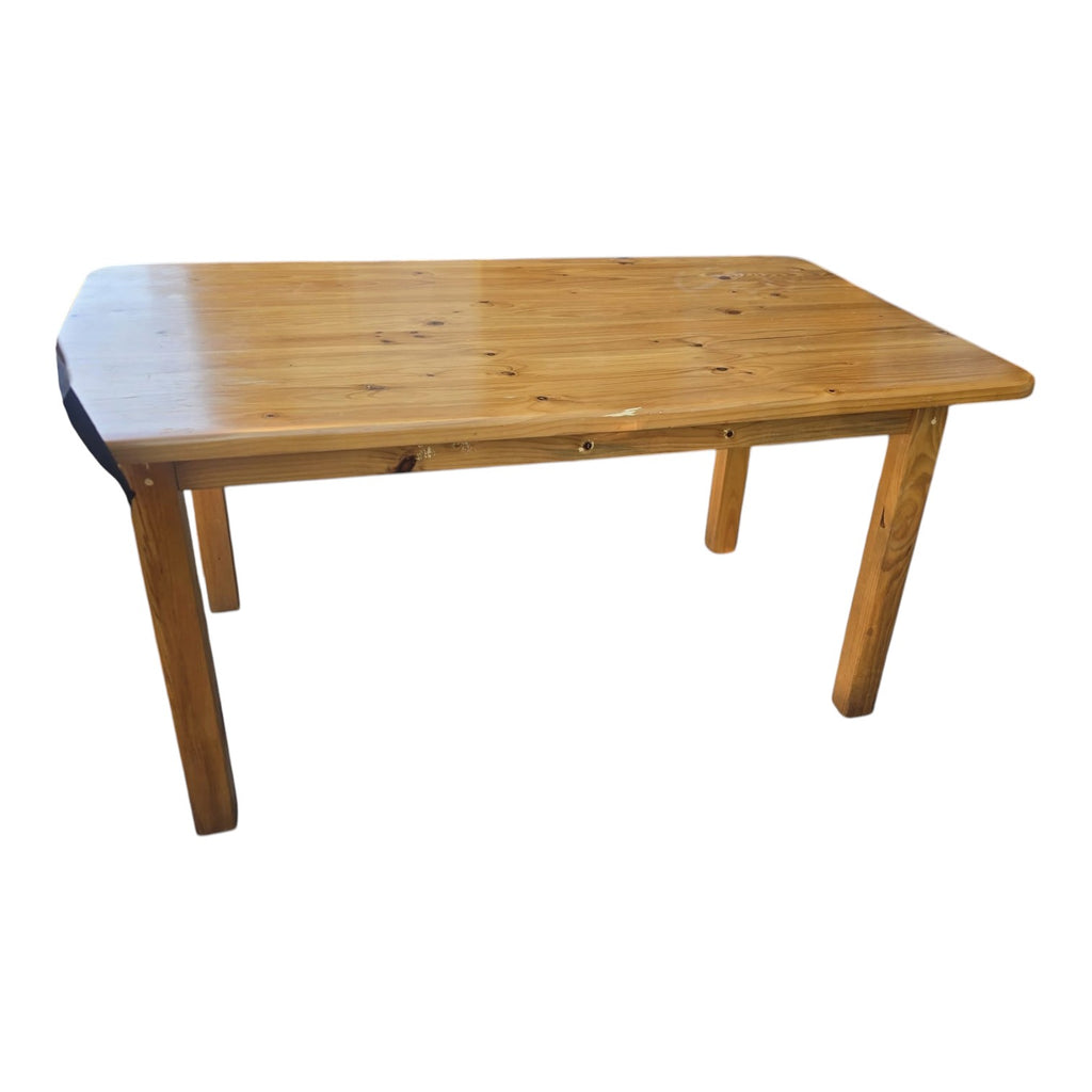 Scandinavian-Style Solid Pine Rectangular Dining Table (Dimensions: 75x155x90)