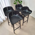 Set Of 4 Modern Black Bucket-Style Bar Stools (Priced Each)