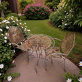 Set Of Two Wrought Iron Chairs And A Matching Bistro Table (Dimensions: 73 X 79 X 79)