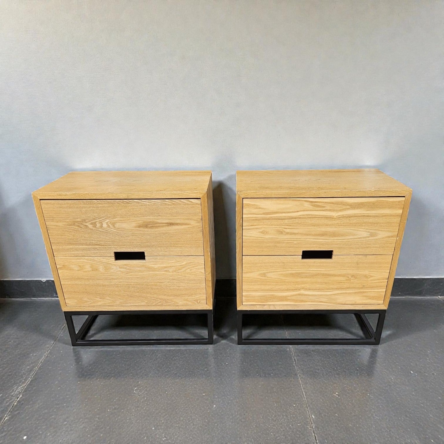 Sidetables With Modern Black Frame X2 (Dimensions: 55x52x35)(Priced Each)