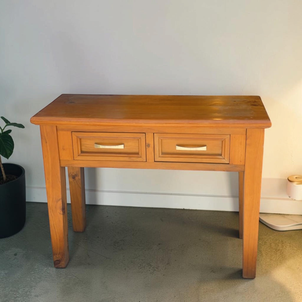 Small Wooden Console/Hall Table With Two Drawers (Dimensions: 80x103x40)
