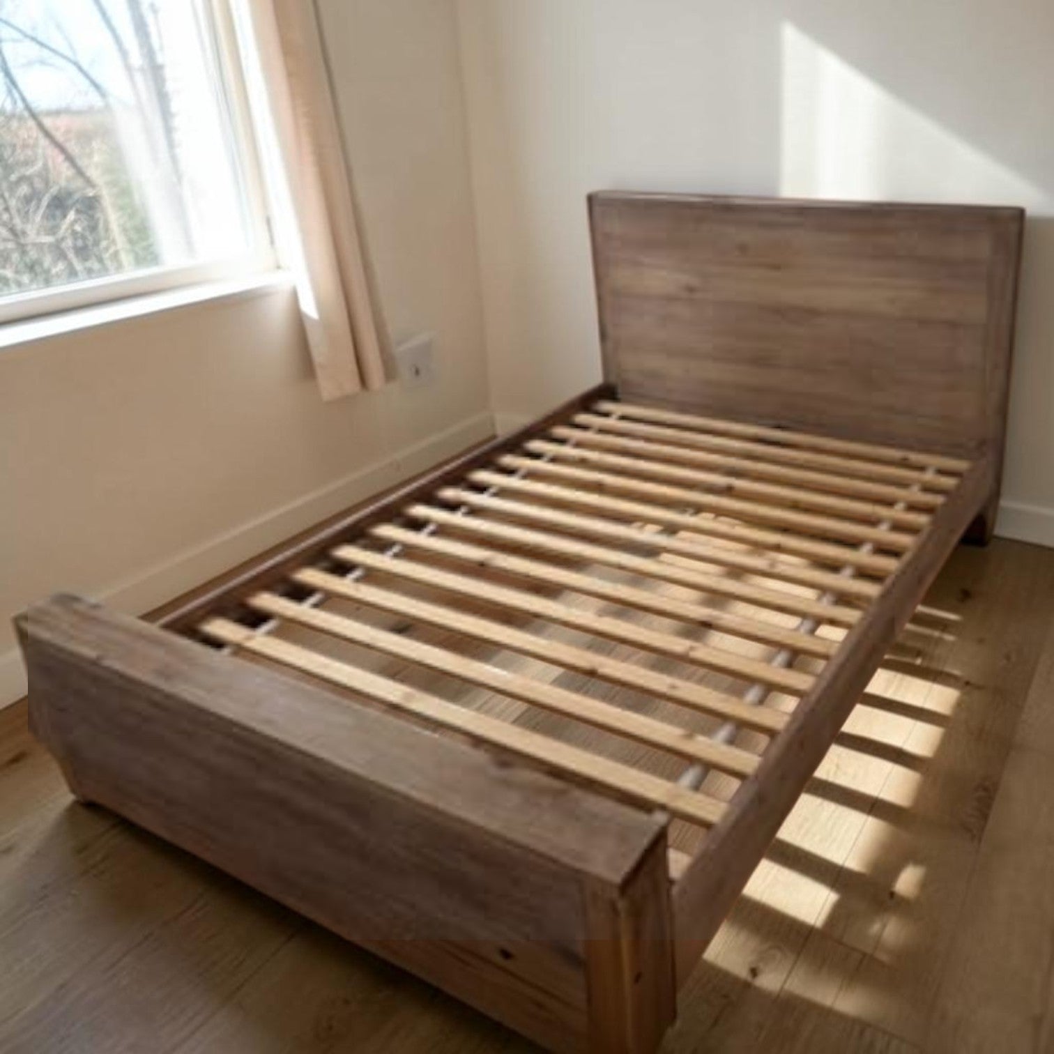 Solid Wood Panel Bed