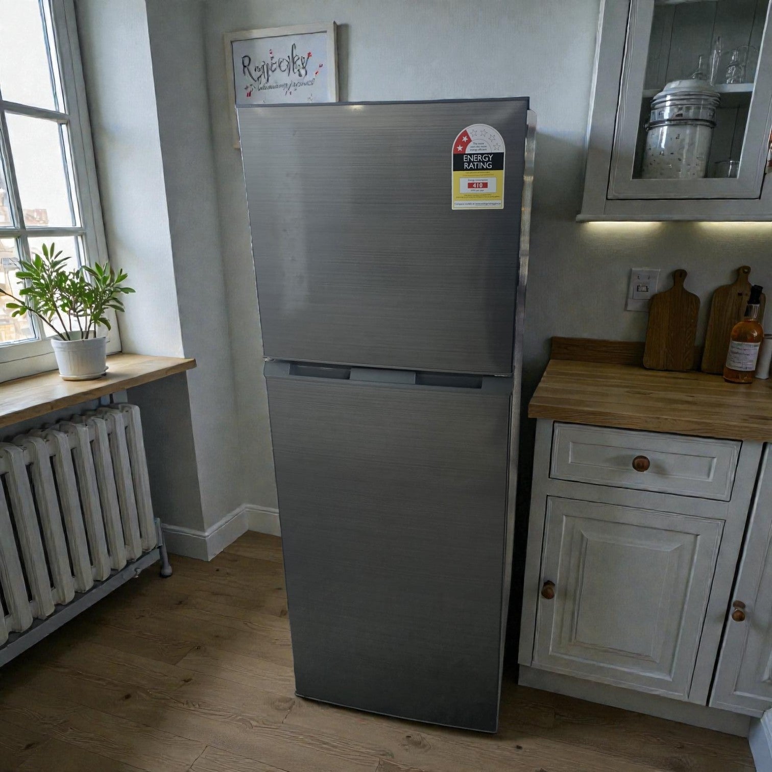 Stainless Steel Finish Top-mount Refrigerator