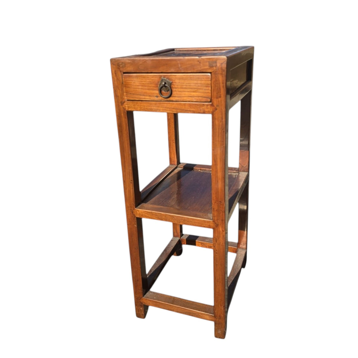 Tall Narrow Wooden Side Table (Dimensions: 75x27x35.5)