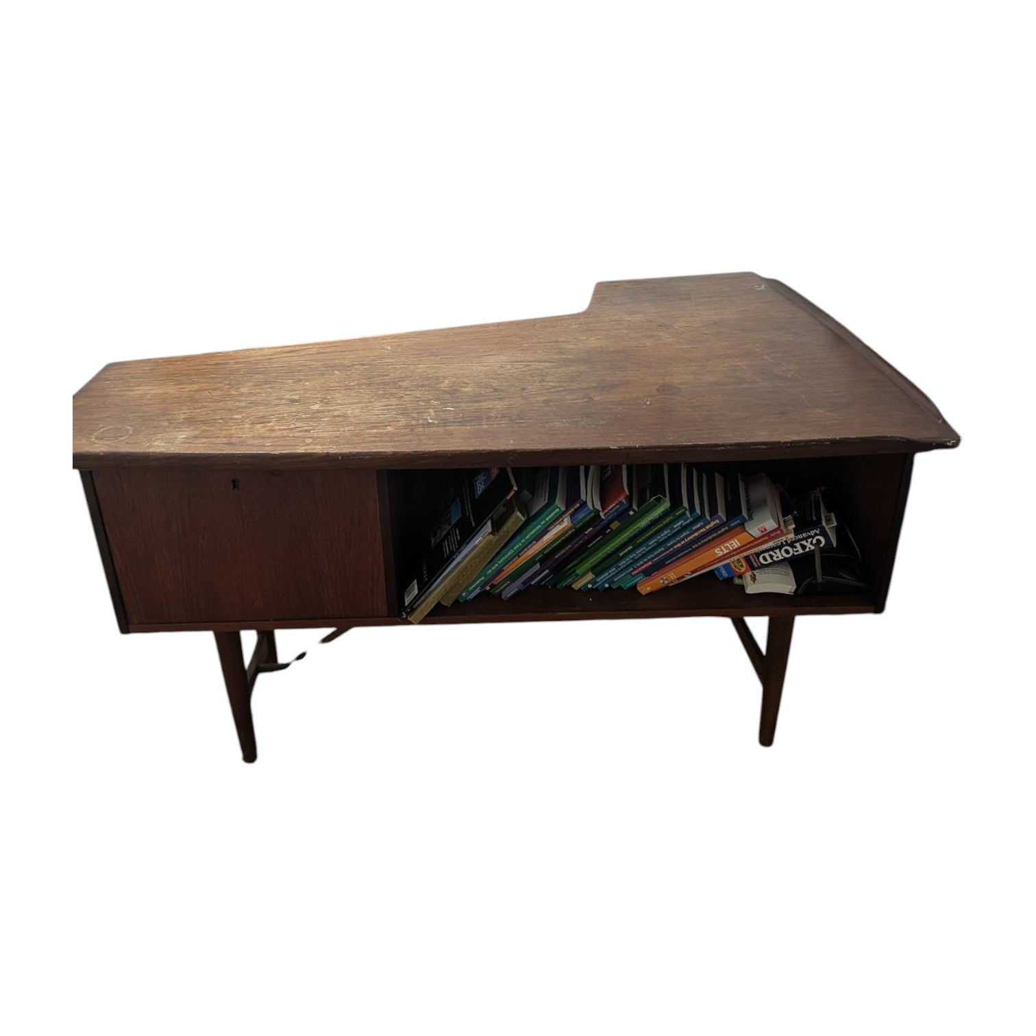 Teak Danish Modern Boomerang Desk (Dimensions: 72x149x89)