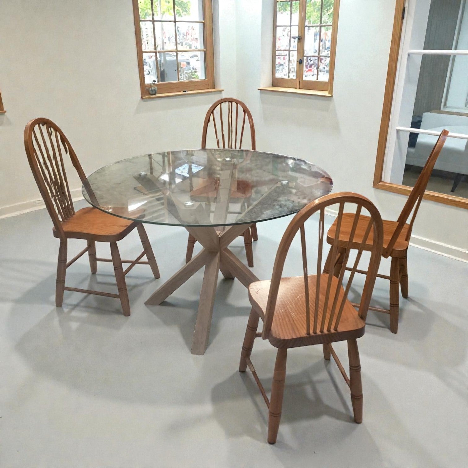 Temple & Webster Round Glass Dining Table