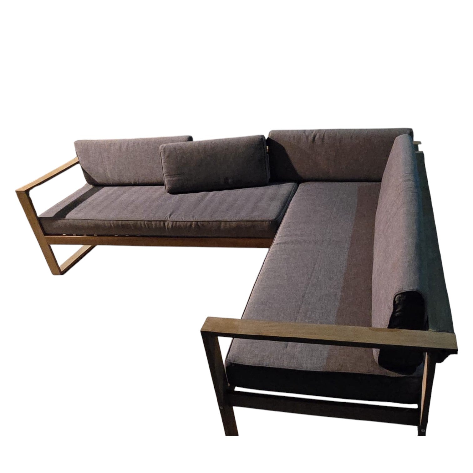 Timber Framed L Shaped Outdoor Sectional Sofa