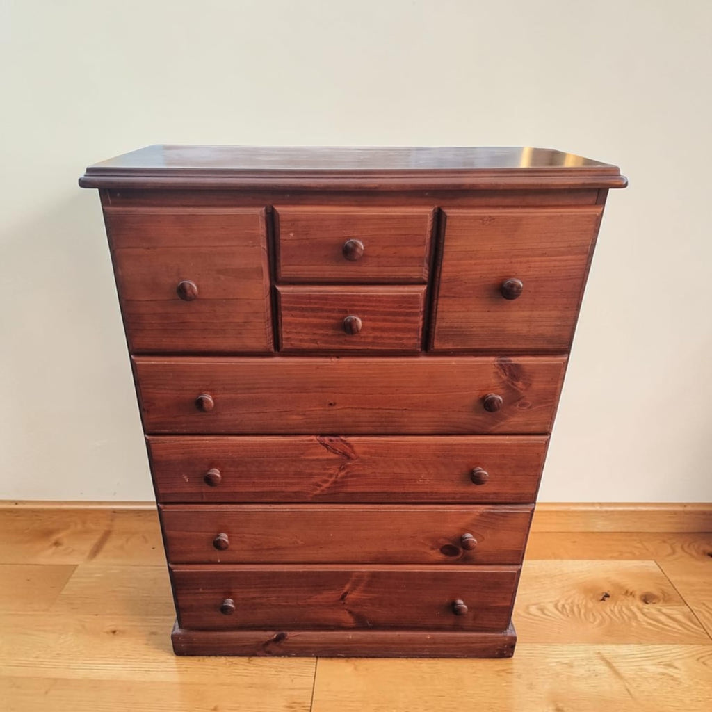 Timber Tallboy Dresser (Dimensions:130x100x50)