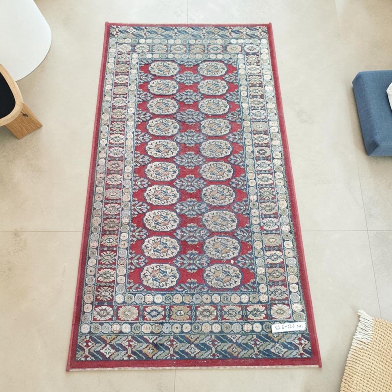 Traditional Pakistani Bokhara Runner Rug (Dimensions: 151x80cm)