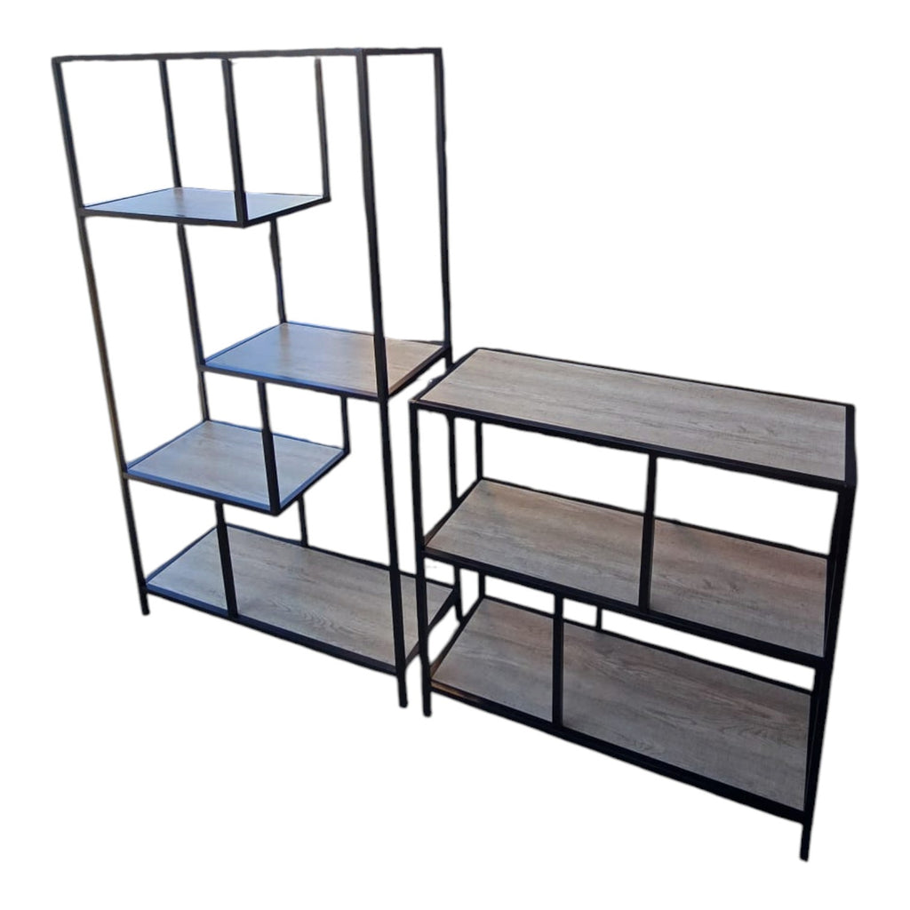 Two Industrial-Style Modular Shelving Units