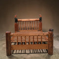 Unique Log-Style Wooden Bed Frame