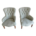 Vintage-Style High-Back Armchairs (Priced Each)