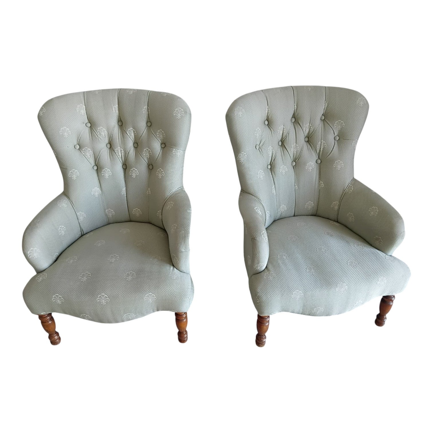 Vintage-Style High-Back Armchairs (Priced Each)