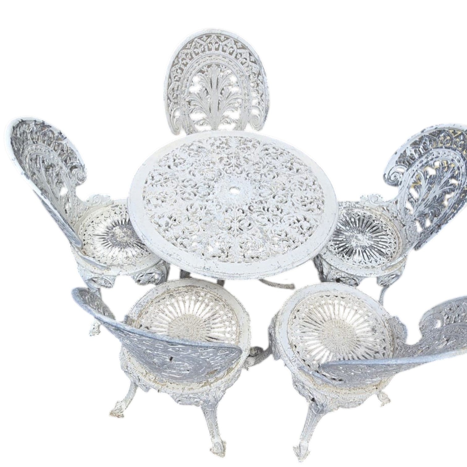 Vintage-style White Outdoor & Garden Furniture Garden Bistro Set