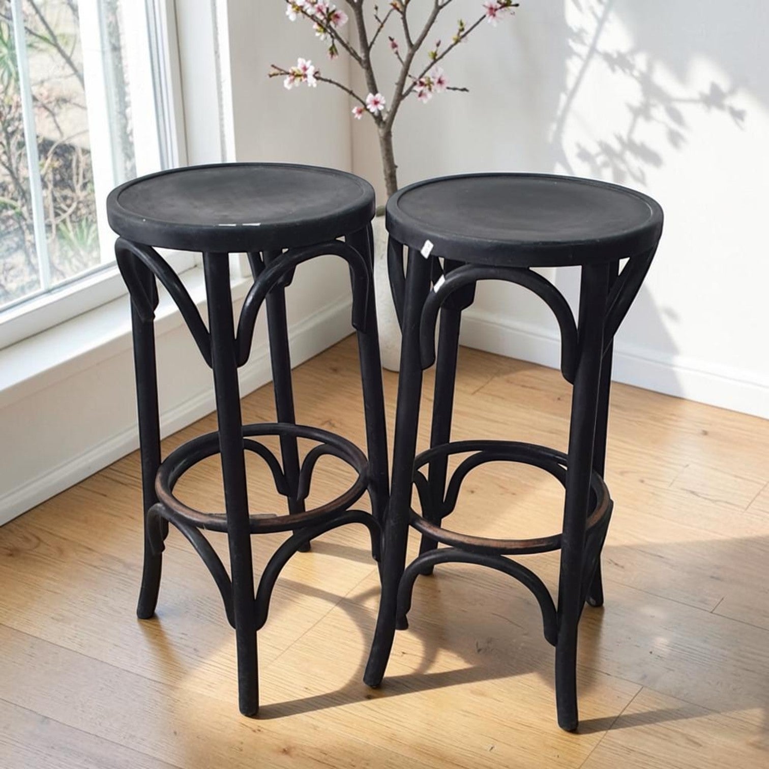 Vintage Black Bentwood Bar Stools (Priced Each)