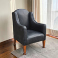 Vintage Black Leather Armchair (Dimensions: 90x60x61)