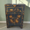 Vintage Chinese Black Lacquer Bedside Cabinet (Dimensions: 70x48x32)