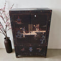 Vintage Chinese Black Lacquer Cabinet (Dimensions: 93 X 62 X 32cm)