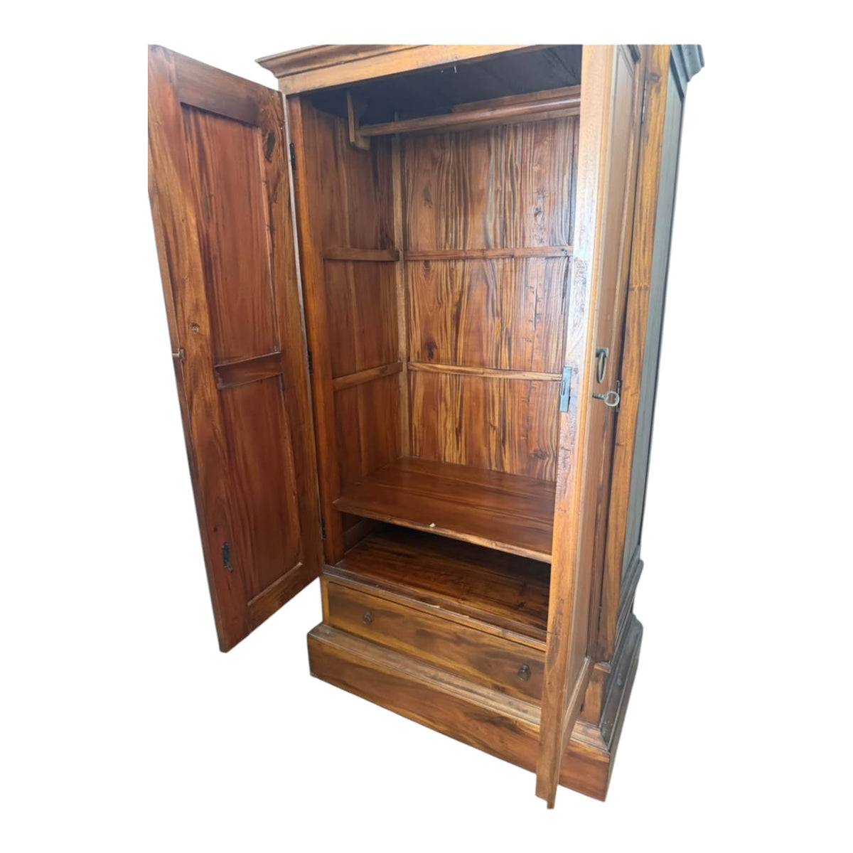 Vintage Double-Door Wooden Wardrobe