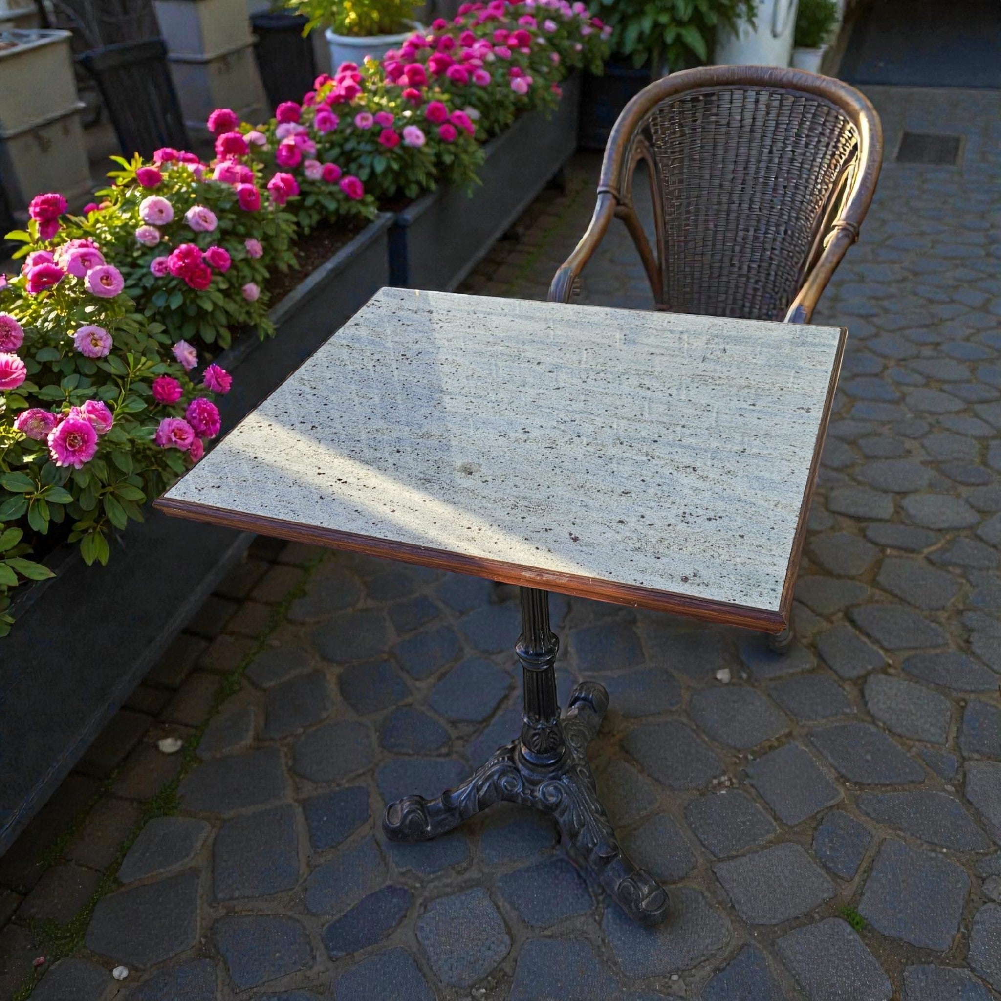 Vintage French Cafe Bistro Table (Dimensions: 73 X 61 X 53)