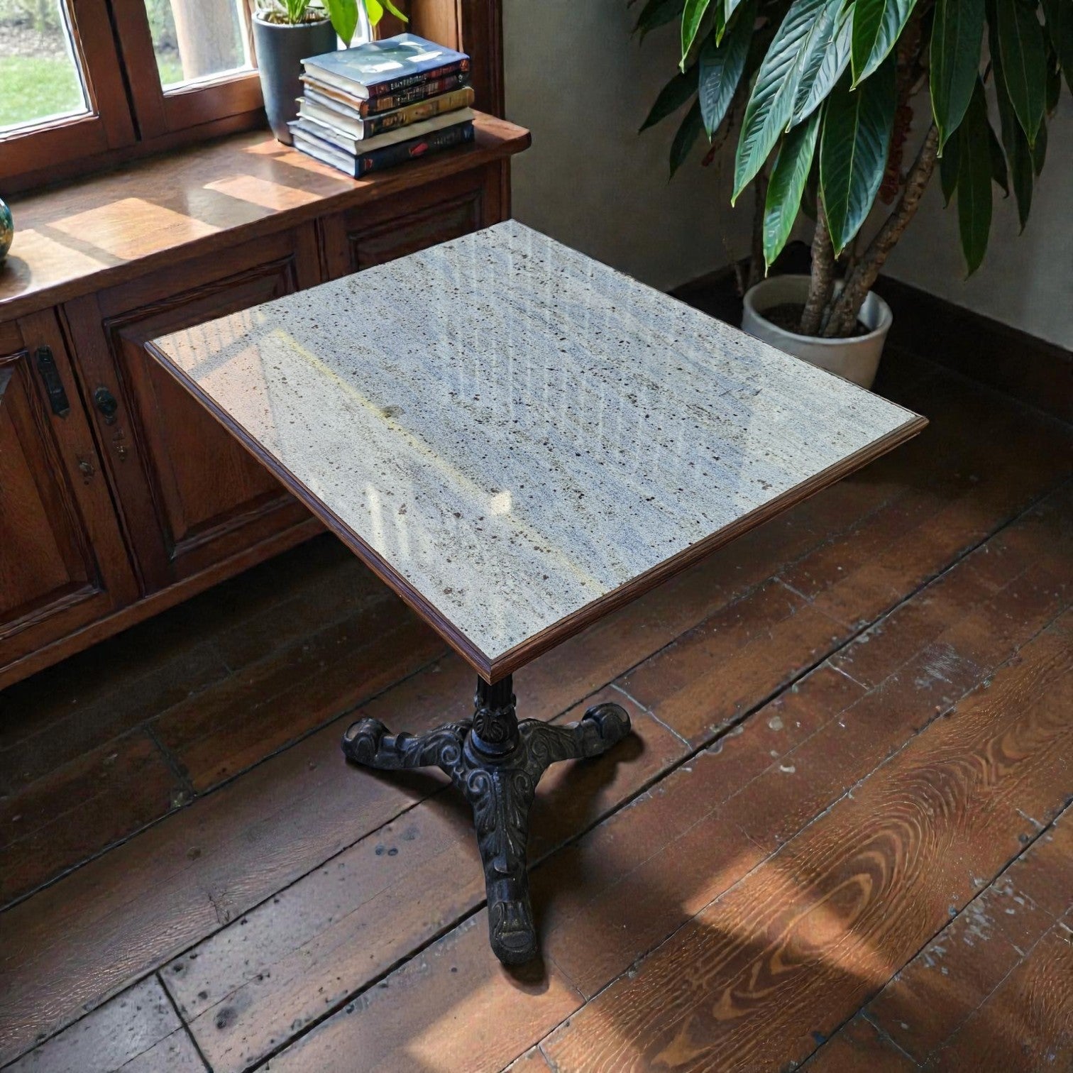 Vintage French Cafe Bistro Table (Dimensions: 73 X 61 X 53)