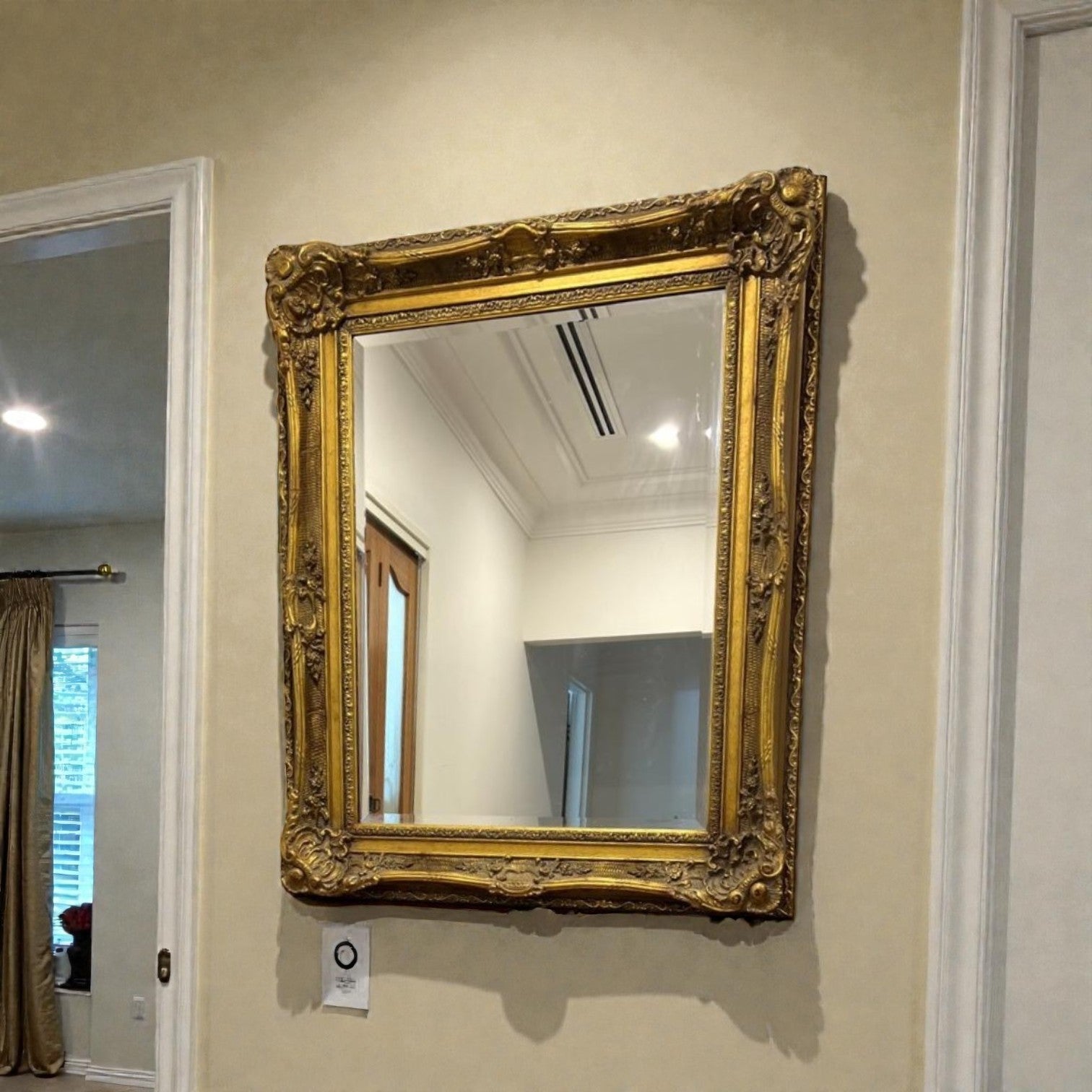 Mirror Only- Vintage Style Baroque Mirror With Heavily Ornate Gold Colored Frame